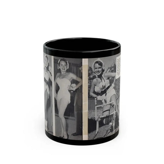 Terry Moore #451 - 66 PHOTOGRAPHS OF Terry MOORE U.K. Pocket Mag. Pages 32 & 33 (Vintage Female Icon) Black Coffee Mug 11oz - Go Mug Yourself