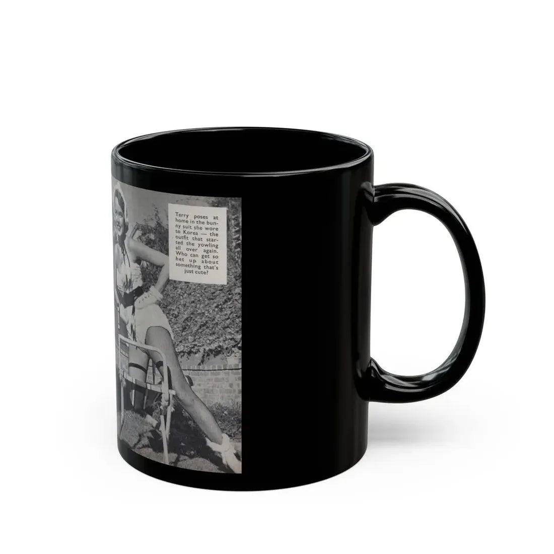 Terry Moore #451 - 66 PHOTOGRAPHS OF Terry MOORE U.K. Pocket Mag. Pages 32 & 33 (Vintage Female Icon) Black Coffee Mug - Go Mug Yourself