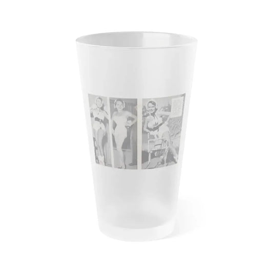 Terry Moore #451 - 66 PHOTOGRAPHS OF Terry MOORE U.K. Pocket Mag. Pages 32 & 33 (Vintage Female Icon) Frosted Pint Glass 16oz 16oz Frosted - Go Mug Yourself