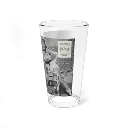 Terry Moore #451 - 66 PHOTOGRAPHS OF Terry MOORE U.K. Pocket Mag. Pages 32 & 33 (Vintage Female Icon) Pint Glass 16oz - Go Mug Yourself