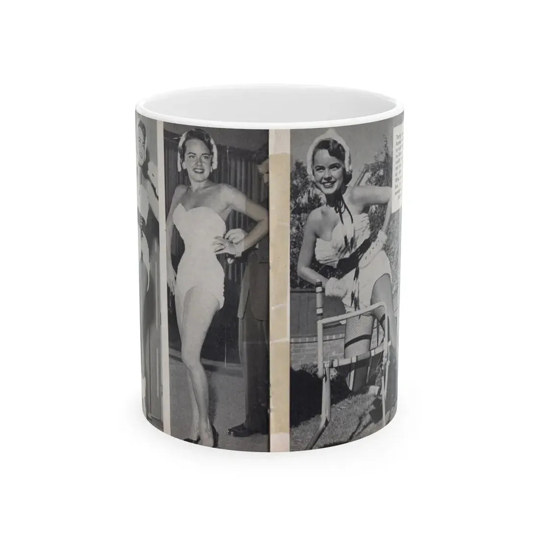 Terry Moore #451 - 66 PHOTOGRAPHS OF Terry MOORE U.K. Pocket Mag. Pages 32 & 33 (Vintage Female Icon) White Coffee Mug 11oz - Go Mug Yourself