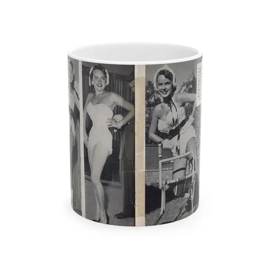 Terry Moore #451 - 66 PHOTOGRAPHS OF Terry MOORE U.K. Pocket Mag. Pages 32 & 33 (Vintage Female Icon) White Coffee Mug 11oz - Go Mug Yourself