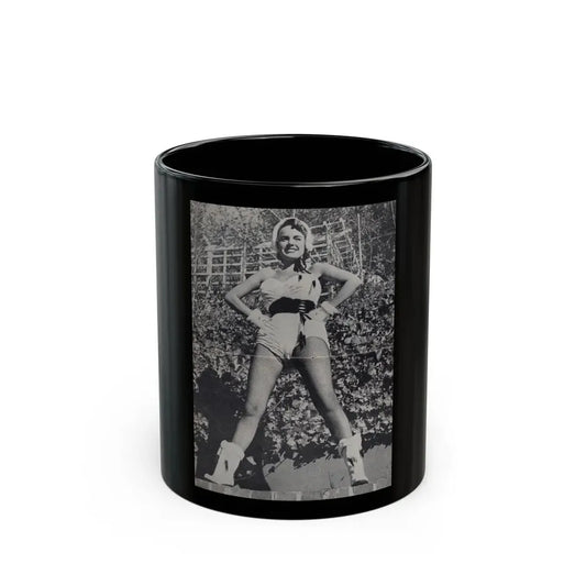 Terry Moore #452 - 66 PHOTOGRAPHS OF Terry MOORE U.K. Pocket Mag. Pages 34 & 35 (Vintage Female Icon) Black Coffee Mug 11oz - Go Mug Yourself