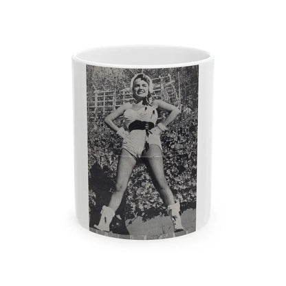 Terry Moore #452 - 66 PHOTOGRAPHS OF Terry MOORE U.K. Pocket Mag. Pages 34 & 35 (Vintage Female Icon) White Coffee Mug 11oz - Go Mug Yourself