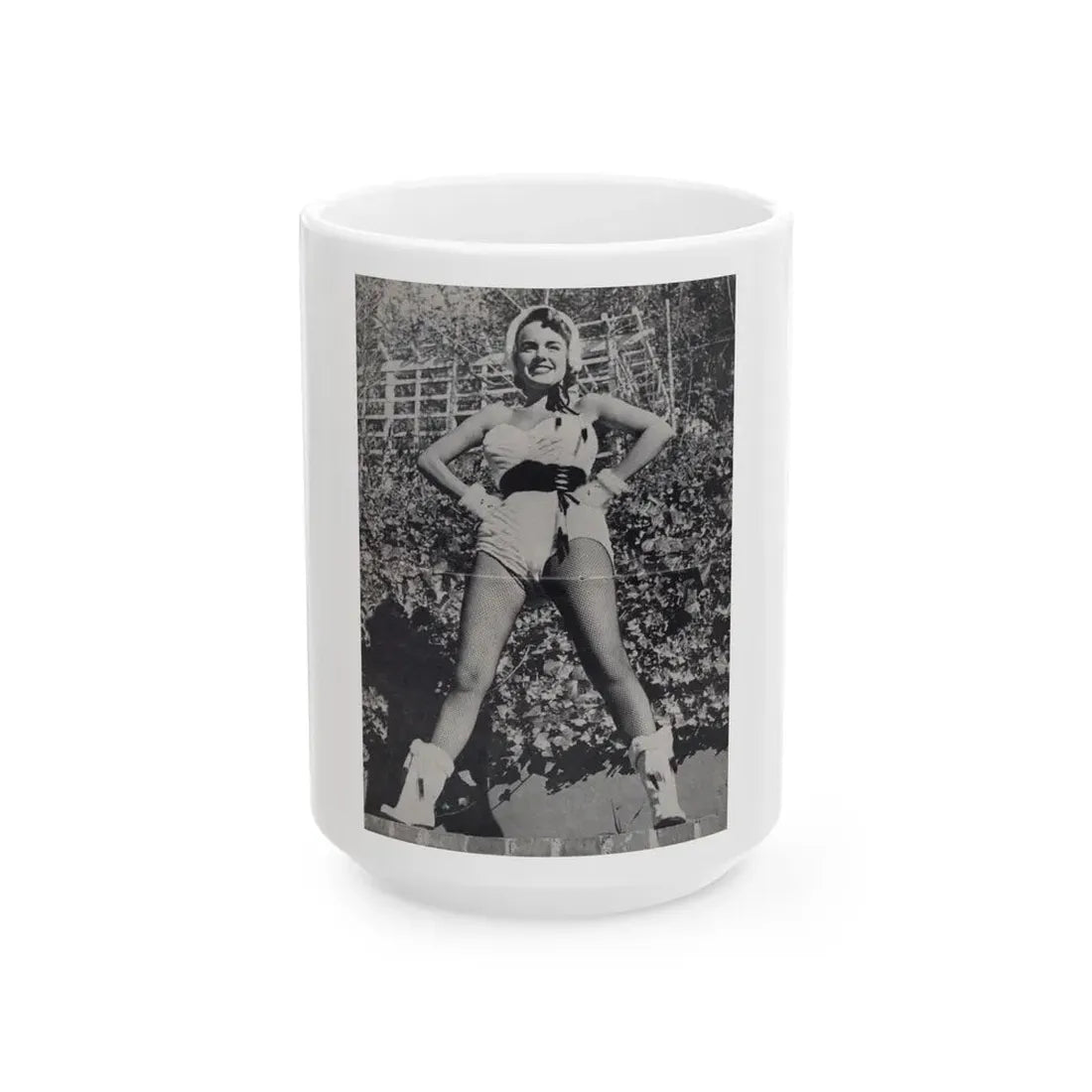 Terry Moore #452 - 66 PHOTOGRAPHS OF Terry MOORE U.K. Pocket Mag. Pages 34 & 35 (Vintage Female Icon) White Coffee Mug 15oz - Go Mug Yourself