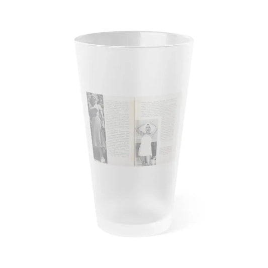 Terry Moore #453 - 66 PHOTOGRAPHS OF Terry MOORE U.K. Pocket Mag. Pages 36 & 37 (Vintage Female Icon) Frosted Pint Glass 16oz 16oz Frosted - Go Mug Yourself