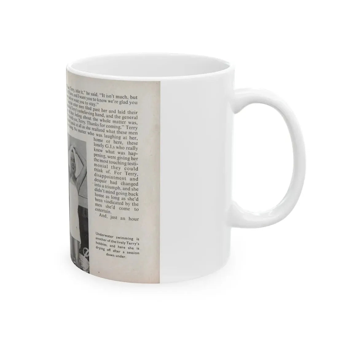 Terry Moore #453 - 66 PHOTOGRAPHS OF Terry MOORE U.K. Pocket Mag. Pages 36 & 37 (Vintage Female Icon) White Coffee Mug - Go Mug Yourself