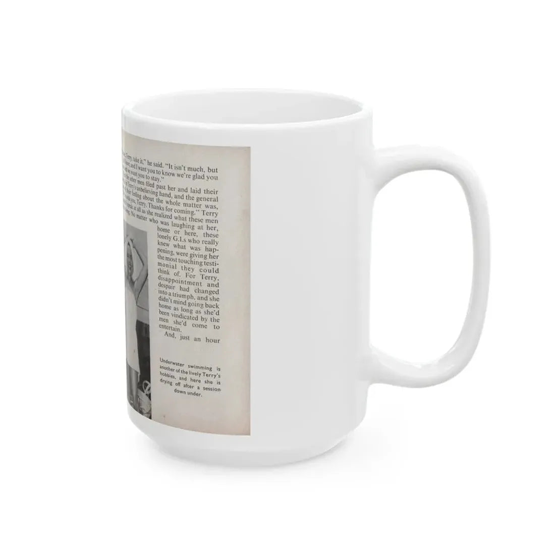Terry Moore #453 - 66 PHOTOGRAPHS OF Terry MOORE U.K. Pocket Mag. Pages 36 & 37 (Vintage Female Icon) White Coffee Mug - Go Mug Yourself