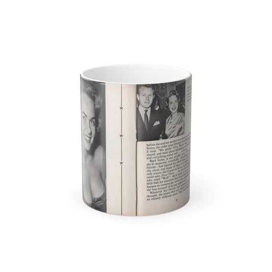 Terry Moore #454 - 66 PHOTOGRAPHS OF Terry MOORE U.K. Pocket Mag. Pages 38 & 39 (Vintage Female Icons) Color Changing Mug 11oz-11oz-Go Mug Yourself