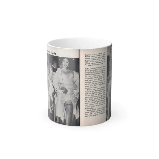 Terry Moore #455 - 66 PHOTOGRAPHS OF Terry MOORE U.K. Pocket Mag. Pages 40 & 41 (Vintage Female Icon) Color Changing Mug 11oz Default Title 11oz - Go Mug Yourself