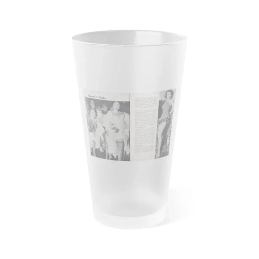 Terry Moore #455 - 66 PHOTOGRAPHS OF Terry MOORE U.K. Pocket Mag. Pages 40 & 41 (Vintage Female Icon) Frosted Pint Glass 16oz 16oz Frosted - Go Mug Yourself