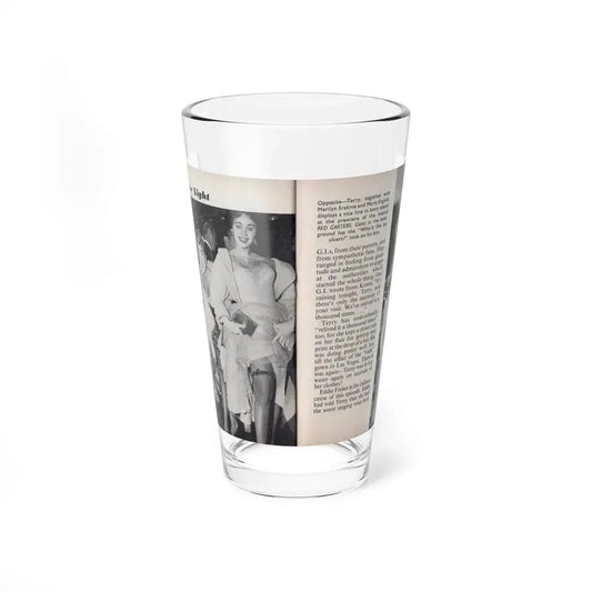 Terry Moore #455 - 66 PHOTOGRAPHS OF Terry MOORE U.K. Pocket Mag. Pages 40 & 41 (Vintage Female Icon) Pint Glass 16oz 16oz - Go Mug Yourself