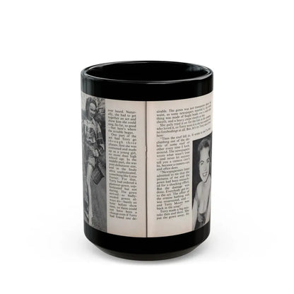 Terry Moore #456 - 66 PHOTOGRAPHS OF Terry MOORE U.K. Pocket Mag. Pages 42 & 43 (Vintage Female Icon) Black Coffee Mug 15oz - Go Mug Yourself