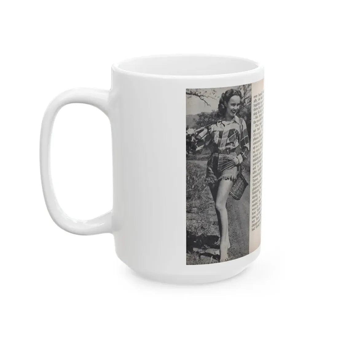 Terry Moore #456 - 66 PHOTOGRAPHS OF Terry MOORE U.K. Pocket Mag. Pages 42 & 43 (Vintage Female Icon) White Coffee Mug - Go Mug Yourself