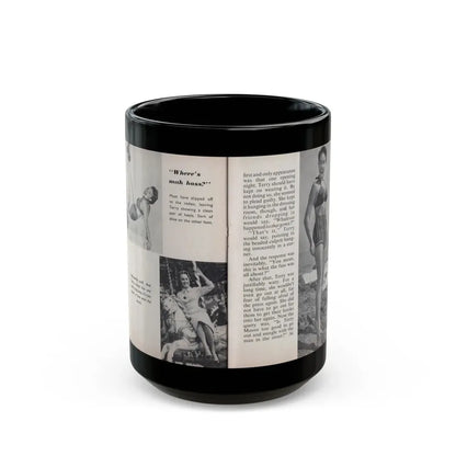 Terry Moore #457 - 66 PHOTOGRAPHS OF Terry MOORE U.K. Pocket Mag. Pages 44 & 45 (Vintage Female Icon) Black Coffee Mug 15oz - Go Mug Yourself