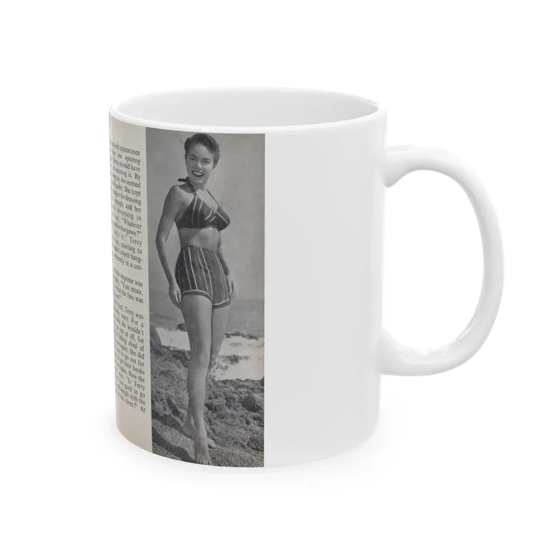 Terry Moore #457 - 66 PHOTOGRAPHS OF Terry MOORE U.K. Pocket Mag. Pages 44 & 45 (Vintage Female Icon) White Coffee Mug - Go Mug Yourself