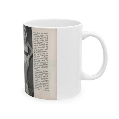 Terry Moore #458 - 66 PHOTOGRAPHS OF Terry MOORE U.K. Pocket Mag. Pages 46 & 47 (Vintage Female Icon) White Coffee Mug - Go Mug Yourself