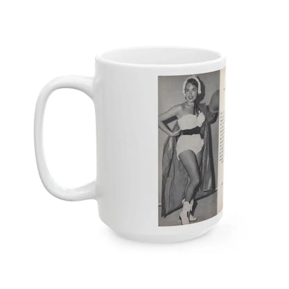 Terry Moore #458 - 66 PHOTOGRAPHS OF Terry MOORE U.K. Pocket Mag. Pages 46 & 47 (Vintage Female Icon) White Coffee Mug - Go Mug Yourself