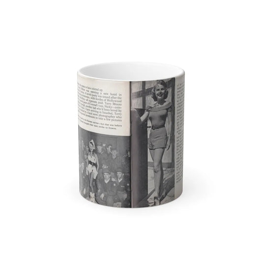 Terry Moore #459 - 66 PHOTOGRAPHS OF Terry MOORE U.K. Pocket Mag. Pages 48 & 49 (Vintage Female Icons) Color Changing Mug 11oz-11oz-Go Mug Yourself