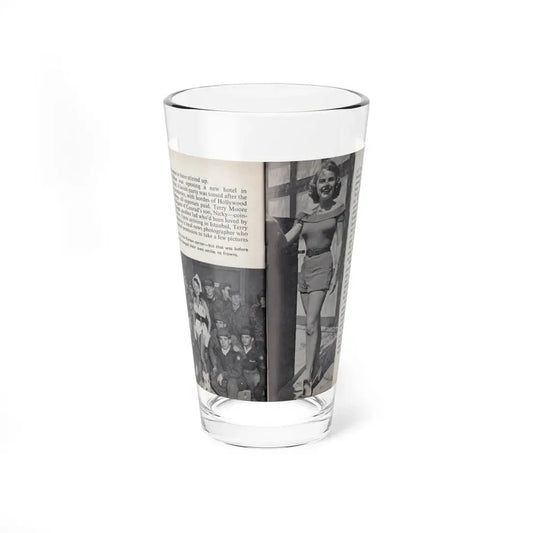 Terry Moore #459 - 66 PHOTOGRAPHS OF Terry MOORE U.K. Pocket Mag. Pages 48 & 49 (Vintage Female Icon) Pint Glass 16oz 16oz - Go Mug Yourself