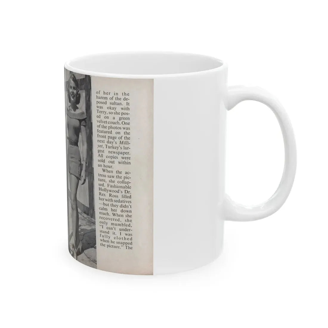 Terry Moore #459 - 66 PHOTOGRAPHS OF Terry MOORE U.K. Pocket Mag. Pages 48 & 49 (Vintage Female Icon) White Coffee Mug - Go Mug Yourself