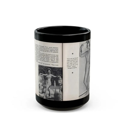 Terry Moore #461 - 66 PHOTOGRAPHS OF Terry MOORE U.K. Pocket Mag. Pages 52 & 53 (Vintage Female Icon) Black Coffee Mug 15oz - Go Mug Yourself
