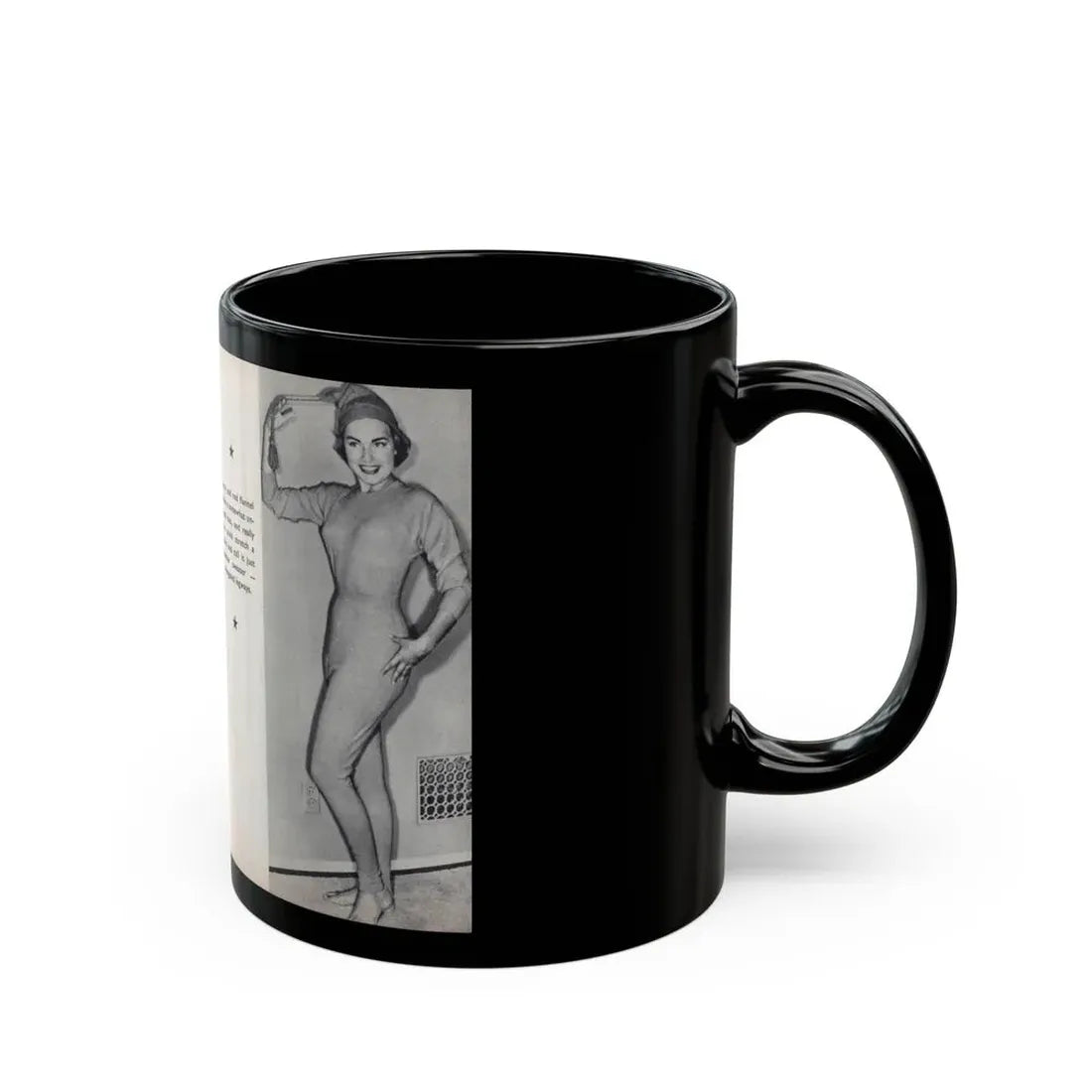 Terry Moore #461 - 66 PHOTOGRAPHS OF Terry MOORE U.K. Pocket Mag. Pages 52 & 53 (Vintage Female Icon) Black Coffee Mug - Go Mug Yourself