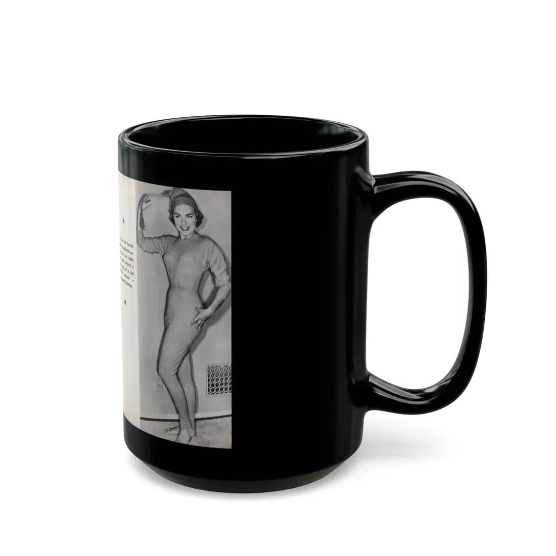 Terry Moore #461 - 66 PHOTOGRAPHS OF Terry MOORE U.K. Pocket Mag. Pages 52 & 53 (Vintage Female Icon) Black Coffee Mug - Go Mug Yourself