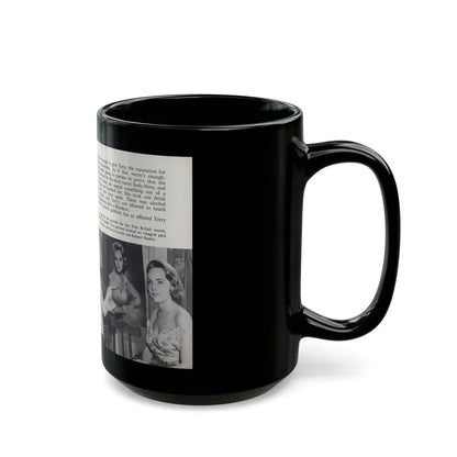 Terry Moore #462 - 66 PHOTOGRAPHS OF Terry MOORE U.K. Pocket Mag. Pages 54 & 55 (Vintage Female Icon) Black Coffee Mug - Go Mug Yourself