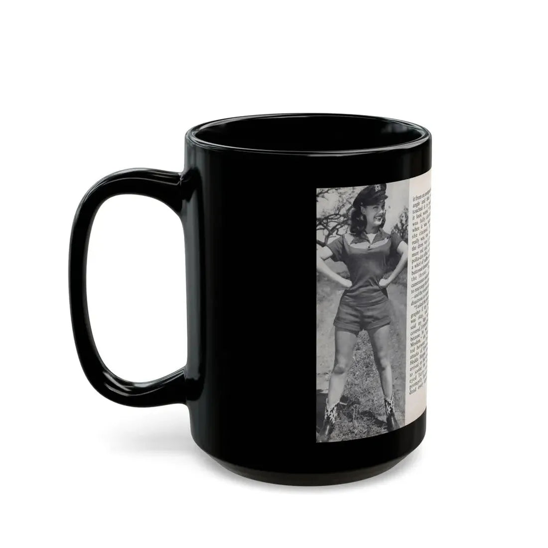 Terry Moore #462 - 66 PHOTOGRAPHS OF Terry MOORE U.K. Pocket Mag. Pages 54 & 55 (Vintage Female Icon) Black Coffee Mug - Go Mug Yourself