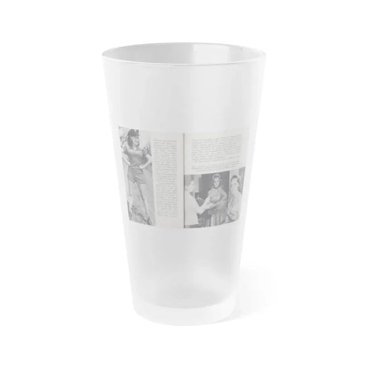 Terry Moore #462 - 66 PHOTOGRAPHS OF Terry MOORE U.K. Pocket Mag. Pages 54 & 55 (Vintage Female Icon) Frosted Pint Glass 16oz 16oz Frosted - Go Mug Yourself