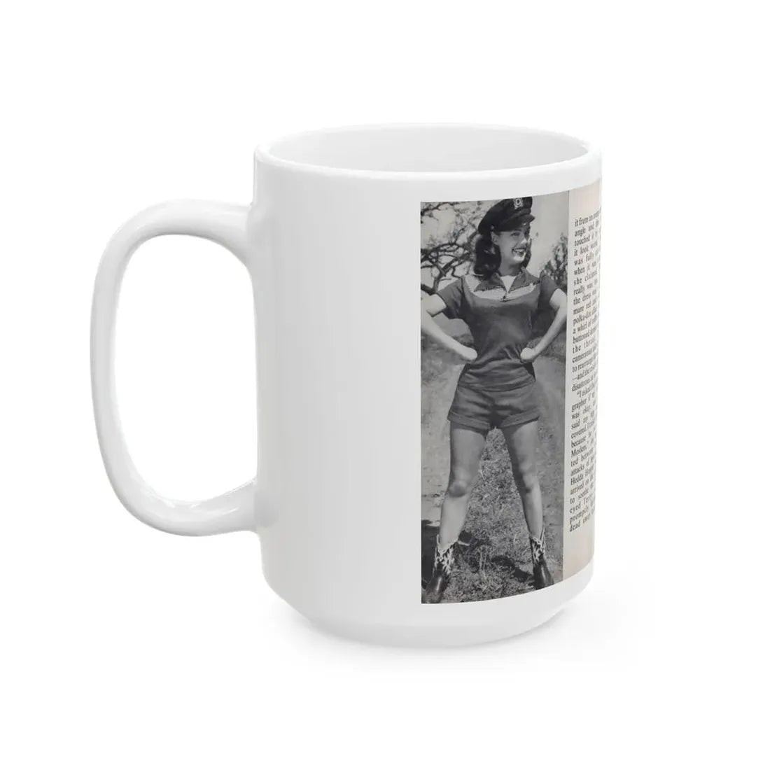 Terry Moore #462 - 66 PHOTOGRAPHS OF Terry MOORE U.K. Pocket Mag. Pages 54 & 55 (Vintage Female Icon) White Coffee Mug - Go Mug Yourself