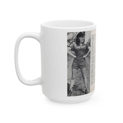 Terry Moore #462 - 66 PHOTOGRAPHS OF Terry MOORE U.K. Pocket Mag. Pages 54 & 55 (Vintage Female Icon) White Coffee Mug - Go Mug Yourself