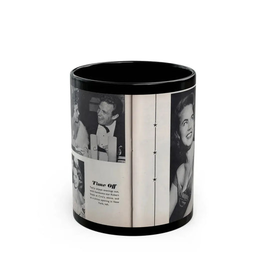Terry Moore #463 - 66 PHOTOGRAPHS OF Terry MOORE U.K. Pocket Mag. Pages 56 & 57 (Vintage Female Icon) Black Coffee Mug 11oz - Go Mug Yourself