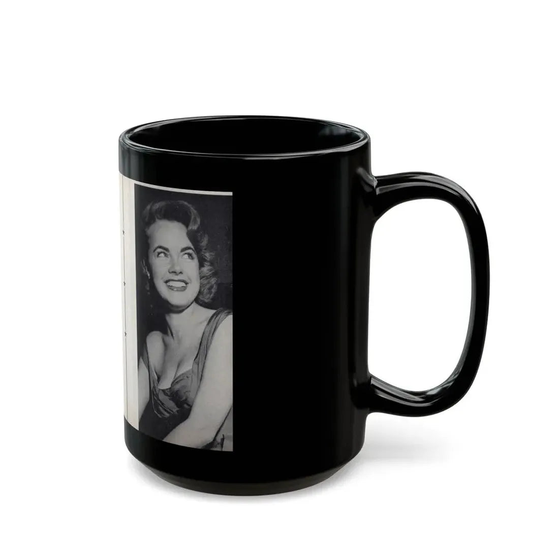 Terry Moore #463 - 66 PHOTOGRAPHS OF Terry MOORE U.K. Pocket Mag. Pages 56 & 57 (Vintage Female Icon) Black Coffee Mug - Go Mug Yourself