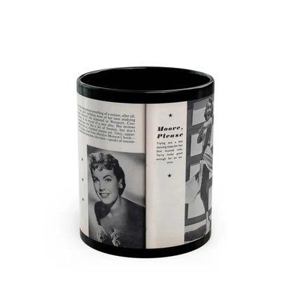 Terry Moore #464 - 66 PHOTOGRAPHS OF Terry MOORE U.K. Pocket Mag. Pages 58 & 59 (Vintage Female Icon) Black Coffee Mug 11oz - Go Mug Yourself