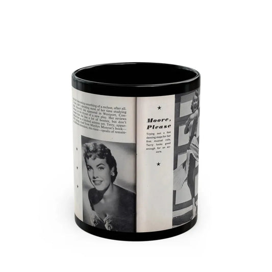Terry Moore #464 - 66 PHOTOGRAPHS OF Terry MOORE U.K. Pocket Mag. Pages 58 & 59 (Vintage Female Icon) Black Coffee Mug 11oz - Go Mug Yourself