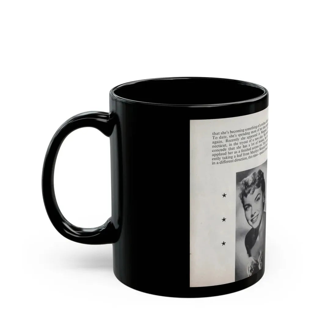 Terry Moore #464 - 66 PHOTOGRAPHS OF Terry MOORE U.K. Pocket Mag. Pages 58 & 59 (Vintage Female Icon) Black Coffee Mug - Go Mug Yourself
