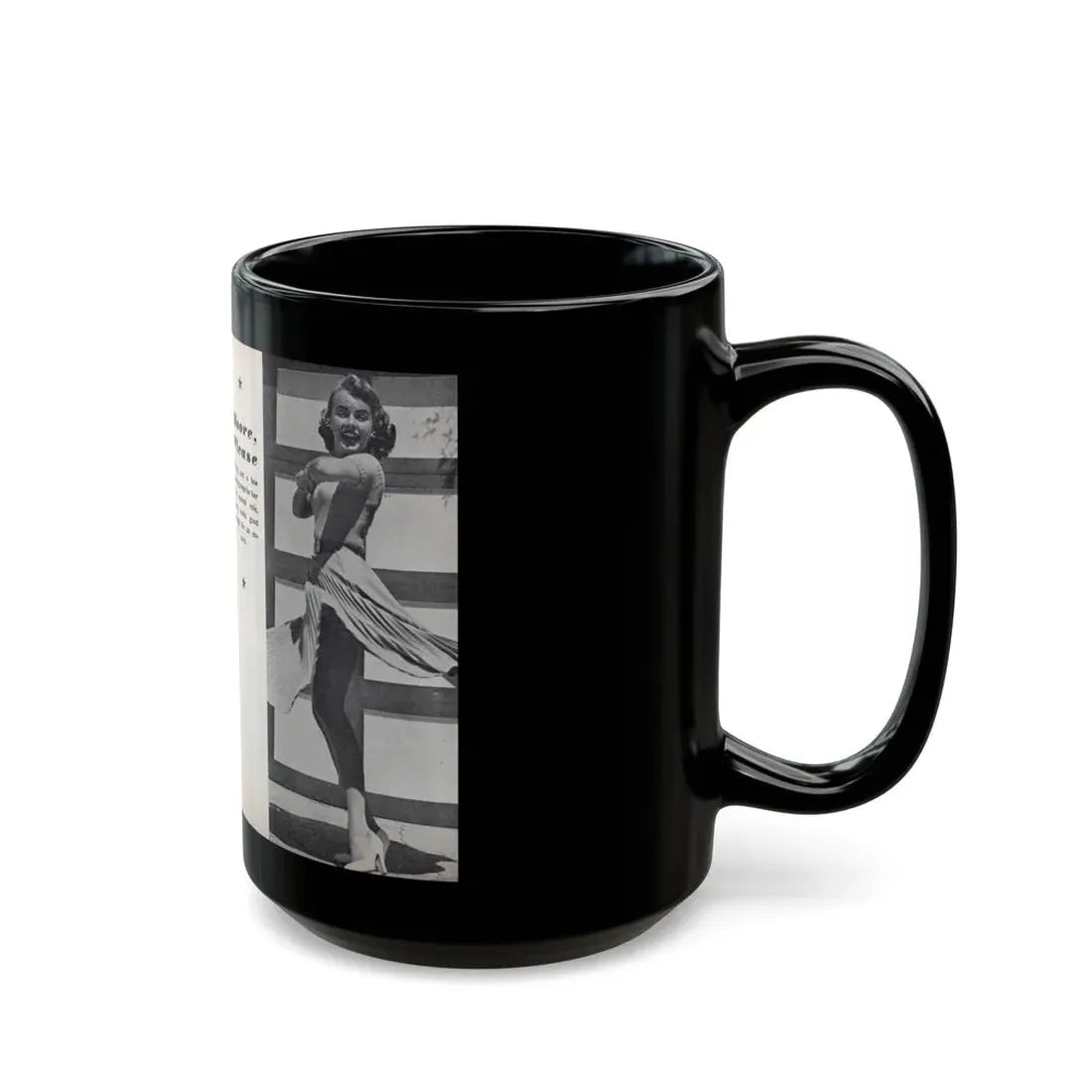 Terry Moore #464 - 66 PHOTOGRAPHS OF Terry MOORE U.K. Pocket Mag. Pages 58 & 59 (Vintage Female Icon) Black Coffee Mug - Go Mug Yourself