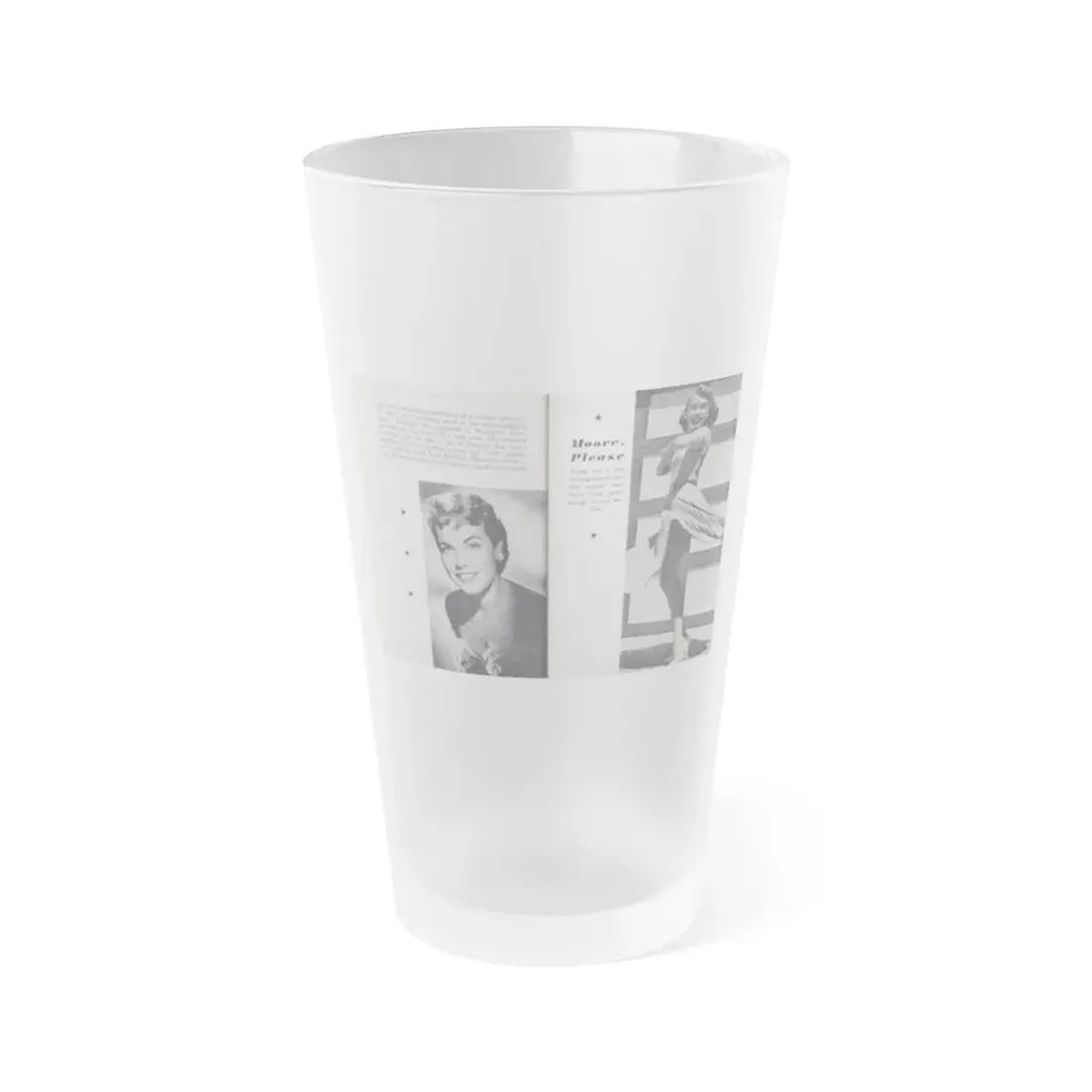 Terry Moore #464 - 66 PHOTOGRAPHS OF Terry MOORE U.K. Pocket Mag. Pages 58 & 59 (Vintage Female Icon) Frosted Pint Glass 16oz 16oz Frosted - Go Mug Yourself