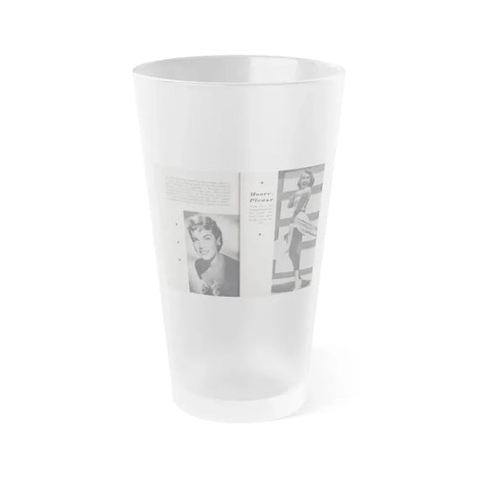 Terry Moore #464 - 66 PHOTOGRAPHS OF Terry MOORE U.K. Pocket Mag. Pages 58 & 59 (Vintage Female Icon) Frosted Pint Glass 16oz 16oz Frosted - Go Mug Yourself