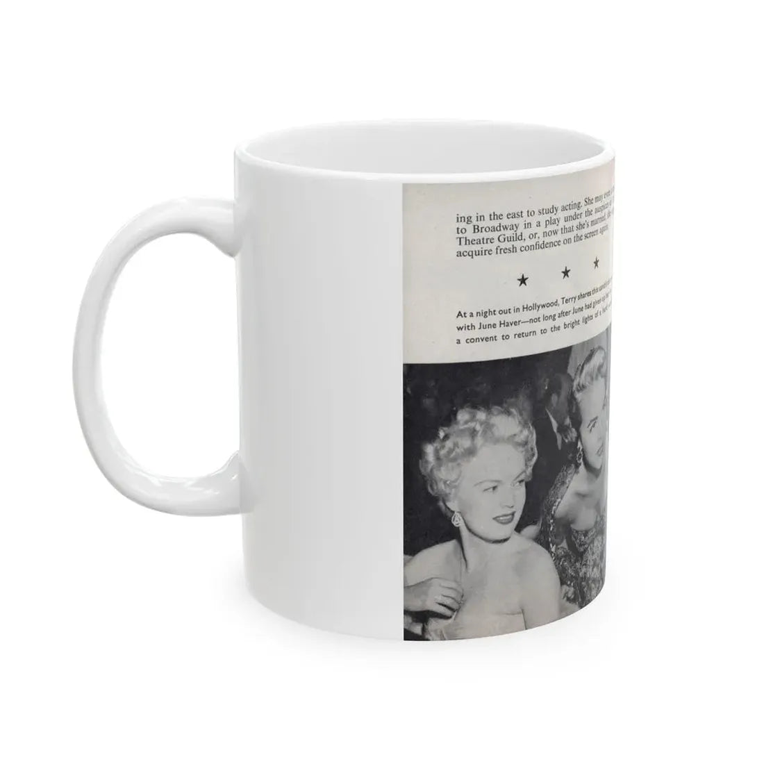 Terry Moore #465 - 66 PHOTOGRAPHS OF Terry MOORE U.K. Pocket Mag. Pages 60 & 61 (Vintage Female Icon) White Coffee Mug - Go Mug Yourself