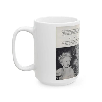Terry Moore #465 - 66 PHOTOGRAPHS OF Terry MOORE U.K. Pocket Mag. Pages 60 & 61 (Vintage Female Icon) White Coffee Mug - Go Mug Yourself
