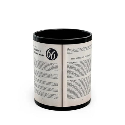 Terry Moore #466 - 66 PHOTOGRAPHS OF Terry MOORE U.K. Pocket Mag. Pages 62 & 63 (Vintage Female Icon) Black Coffee Mug 11oz - Go Mug Yourself