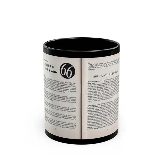 Terry Moore #466 - 66 PHOTOGRAPHS OF Terry MOORE U.K. Pocket Mag. Pages 62 & 63 (Vintage Female Icon) Black Coffee Mug 11oz - Go Mug Yourself
