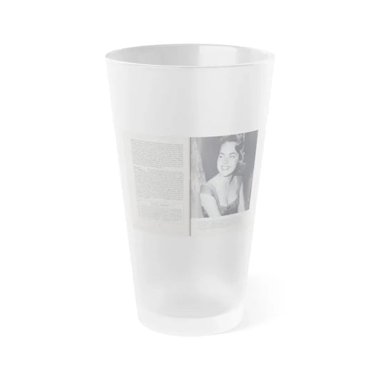 Terry Moore #467 - 66 PHOTOGRAPHS OF Terry MOORE U.K. Pocket Mag. Inside Back Cover Page 66 (Vintage Female Icon) Frosted Pint Glass 16oz 16oz Frosted - Go Mug Yourself