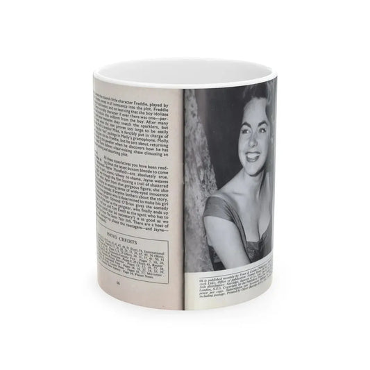 Terry Moore #467 - 66 PHOTOGRAPHS OF Terry MOORE U.K. Pocket Mag. Inside Back Cover Page 66 (Vintage Female Icon) White Coffee Mug 11oz - Go Mug Yourself