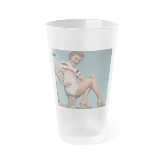 Terry Moore #515 - 4x4 Magazine Page Photo Clipping (Vintage Female Icon) Frosted Pint Glass 16oz 16oz Frosted - Go Mug Yourself