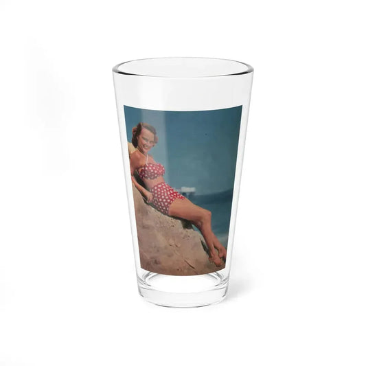Terry Moore #516 - 4x6 2-Piece Color Full Body Swimsuit Cheesecake Photo from Early 50's (Vintage Female Icon) Pint Glass 16oz 16oz - Go Mug Yourself
