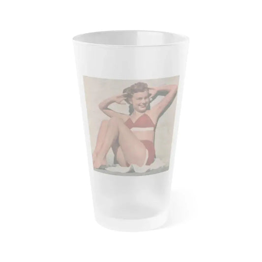 Terry Moore #517 - 4x4 Magazine Page Photo Clipping (Vintage Female Icon) Frosted Pint Glass 16oz 16oz Frosted - Go Mug Yourself